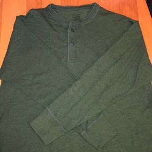 LL Bean Forest Green Thermal Shirt Size XXL